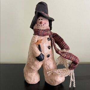 vintage-style folk art snowman figurine